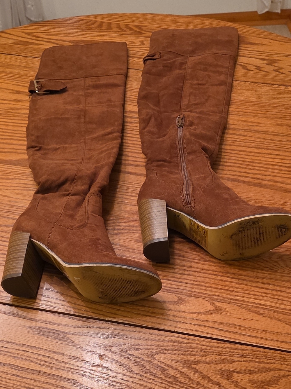 Women’s Over-the-Knee Suede Block Heel Boots - Brown